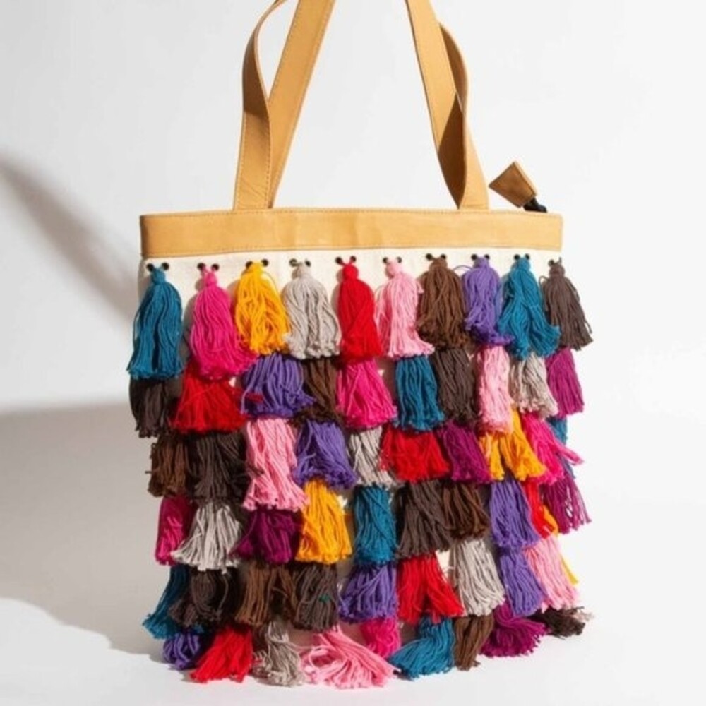 Noonday Collection La Gloria Bag Colorful Yarn Tassel Tote - RETIRED, NWOT - Picture 5 of 6